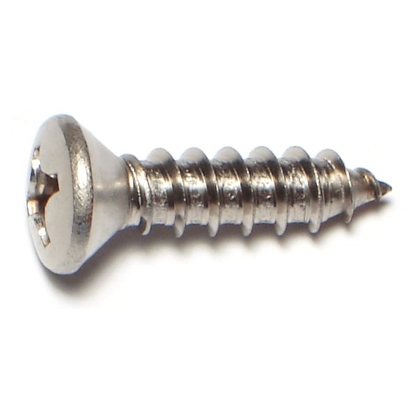 Midwest Fastener Sheet Metal Screw, #14 x 1 in, 18-8 Stainless Steel Oval Head Phillips Drive, 50 PK 53608